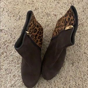 Leopard print/brown boots